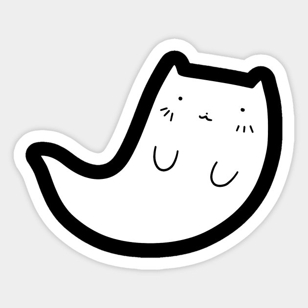 Ghost Cat Sticker by saradaboru